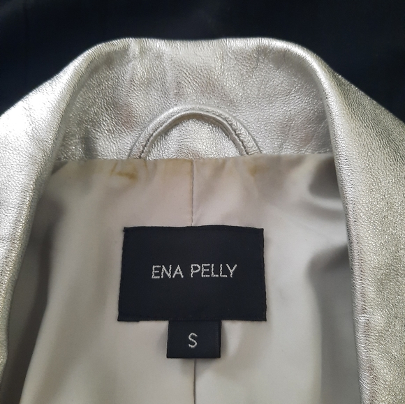 ✨HOST PICK✨ Ena Pelly silver leather jacket S - Picture 2 of 4